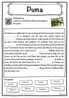 Vorschau - Unterrichtsreihen - Puma Lückentext mit Wortspeicher Hörverstehen und Suchsel - Seite 1