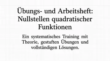 Vorschau - Arbeitsblätter - Nullstellen quadratischer Funktionen PLUS Lernposter - Seite 1
