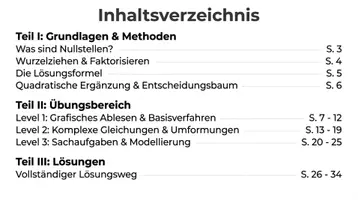 Vorschau - Arbeitsblätter - Nullstellen quadratischer Funktionen PLUS Lernposter - Seite 2