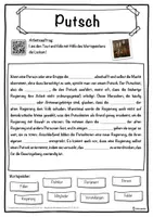 Vorschau - Unterrichtsreihen - Putsch Lückentext mit Wortspeicher Hörverstehen und Suchsel - Seite 1
