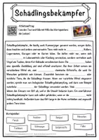 Vorschau - Unterrichtsreihen - Schädlingsbekämpfer Lückentext mit Wortspeicher Hörverstehen und Suchsel - Seite 1