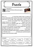 Vorschau - Unterrichtsreihen - Puzzle Lückentext mit Wortspeicher Hörverstehen und Suchsel - Seite 1