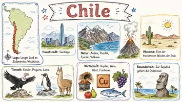 Vorschau - Arbeitsblätter - Arbeitsblätter zum Thema "Chile" + Lösung & MP3 + Mindmap + Infografik - Seite 1
