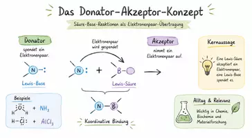Vorschau - Arbeitsblätter - Arbeitsblatt "Das Donator-Akzeptor-Konzept" + interaktive Lösung & MP3 + Mindmap + Infografik - Seite 1