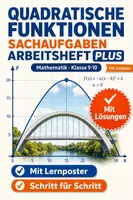 Vorschau - Arbeitsblätter - Quadratische Funktionen Sachaufgaben Arbeitsheft PLUS Lernposter - Deckblatt