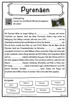 Vorschau - Unterrichtsreihen - Pyrenäen Lückentext mit Wortspeicher Hörverstehen und Suchsel - Seite 1
