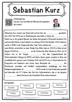 Vorschau - Unterrichtsreihen - Sebastian Kurz Lückentext mit Wortspeicher Hörverstehen und Suchsel - Seite 1