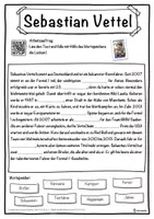Vorschau - Unterrichtsreihen - Sebastian Vettel Lückentext mit Wortspeicher Hörverstehen und Suchsel - Seite 1