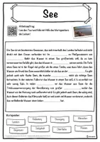 Vorschau - Unterrichtsreihen - See Lückentext mit Wortspeicher Hörverstehen und Suchsel - Seite 1