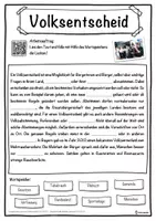 Vorschau - Unterrichtsreihen - Volksentscheid Lückentext mit Wortspeicher Hörverstehen und Suchsel - Seite 1