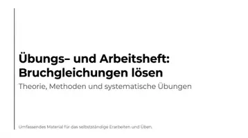 Vorschau - Arbeitsblätter - Bruchgleichungen lösen - Arbeitsheft PLUS Lernposter - Seite 1