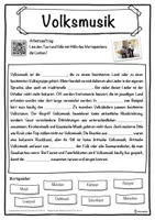 Vorschau - Unterrichtsreihen - Volksmusik Lückentext mit Wortspeicher Hörverstehen und Suchsel - Seite 1