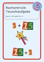 Vorschau - Arbeitsblätter - Rechentrick: Tauschaufgaben im Zahlenraum bis 20 - Deckblatt