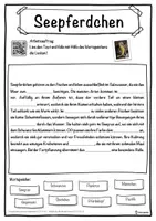 Vorschau - Unterrichtsreihen - Seepferdchen Lückentext mit Wortspeicher Hörverstehen und Suchsel - Seite 1