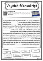 Vorschau - Unterrichtsreihen - Voynich-Manuskript Lückentext mit Wortspeicher Hörverstehen und Suchsel - Seite 1