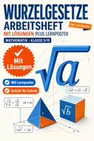 Vorschau - Arbeitsblätter - Wurzelgesetze Arbeitsheft mit Lösungen PLUS Lernposter - Deckblatt