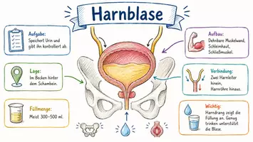 Vorschau - Arbeitsblätter - AB mit Fragen zum Thema "Harnblase" + Lösungsblatt + Infografik - Seite 1
