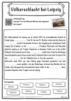 Vorschau - Unterrichtsreihen - Völkerschlacht bei Leipzig Lückentext mit Wortspeicher Hörverstehen und Suchsel - Seite 1