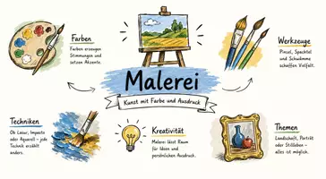 Vorschau - Arbeitsblätter - Arbeitsblätter zum Thema "Malerei" + Lösung & MP3 + Infografik - Seite 1
