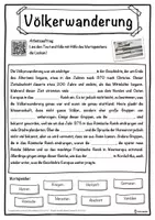 Vorschau - Unterrichtsreihen - Völkerwanderung Lückentext mit Wortspeicher Hörverstehen und Suchsel - Seite 1