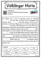 Vorschau - Unterrichtsreihen - Völklinger Hütte Lückentext mit Wortspeicher Hörverstehen und Suchsel - Seite 1