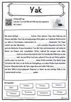 Vorschau - Unterrichtsreihen - Yak Lückentext mit Wortspeicher Hörverstehen und Suchsel - Seite 1