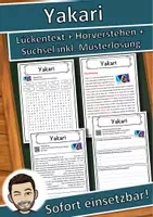 Vorschau - Unterrichtsreihen - Yakari Lückentext mit Wortspeicher Hörverstehen und Suchsel - Deckblatt