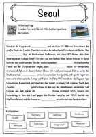 Vorschau - Unterrichtsreihen - Seoul Lückentext mit Wortspeicher Hörverstehen und Suchsel - Seite 1