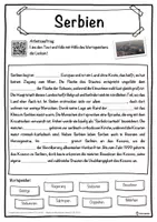 Vorschau - Unterrichtsreihen - Serbien Lückentext mit Wortspeicher Hörverstehen und Suchsel - Seite 1