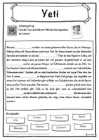 Vorschau - Unterrichtsreihen - Yeti Lückentext mit Wortspeicher Hörverstehen und Suchsel - Seite 1