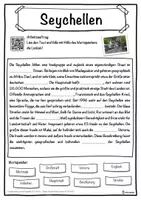 Vorschau - Unterrichtsreihen - Seychellen Lückentext mit Wortspeicher Hörverstehen und Suchsel - Seite 1