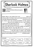 Vorschau - Unterrichtsreihen - Sherlock Holmes Lückentext mit Wortspeicher Hörverstehen und Suchsel - Seite 1