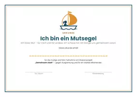 Vorschau - Mal- und Bastelvorlagen - Urkunde & Klassenversprechen | Mutsegel - Deckblatt