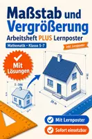 Vorschau - Arbeitsblätter - Maßstab und Vergrößerung Arbeitsheft PLUS Lernposter - Deckblatt