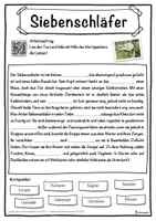 Vorschau - Unterrichtsreihen - Siebenschläfer Lückentext mit Wortspeicher Hörverstehen und Suchsel - Seite 1