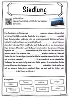 Vorschau - Unterrichtsreihen - Siedlung Lückentext mit Wortspeicher Hörverstehen und Suchsel - Seite 1
