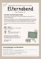 Vorschau - Anderer Materialtyp - Elternabend Einladung - Seite 1