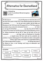 Vorschau - Unterrichtsreihen - Alternative für Deutschland Lückentext mit Wortspeicher Hörverstehen und Suchsel - Seite 1