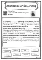 Vorschau - Unterrichtsreihen - Amerikanischer Bürgerkrieg Lückentext mit Wortspeicher Hörverstehen und Suchsel - Seite 1