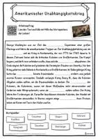 Vorschau - Unterrichtsreihen - Amerikanischer Unabhängigkeitskrieg Lückentext mit Wortspeicher Hörverstehen und Suchsel - Seite 1