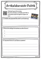 Vorschau - Unterrichtsreihen - Artikelübersicht Politik Lückentext mit Wortspeicher Hörverstehen und Suchsel - Seite 3