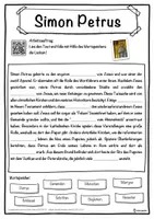 Vorschau - Unterrichtsreihen - Simon Petrus Lückentext mit Wortspeicher Hörverstehen und Suchsel - Seite 1