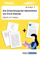 Vorschau - Text - Erich Kästner: Die Entwicklung der Menschheit – Gedichtanalyse | ab Klasse 11 - Deckblatt