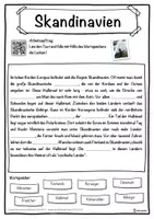 Vorschau - Unterrichtsreihen - Skandinavien Lückentext mit Wortspeicher Hörverstehen und Suchsel - Seite 1