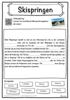 Vorschau - Unterrichtsreihen - Skispringen Lückentext mit Wortspeicher Hörverstehen und Suchsel - Seite 1