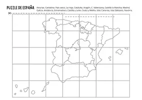 Vista previa - Manualidades / Dibujos para colorear - Ficha de Ejercicios Puzzle de Mapa de España - Portada