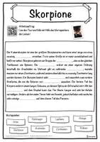 Vorschau - Unterrichtsreihen - Skorpione Lückentext mit Wortspeicher Hörverstehen und Suchsel - Seite 1