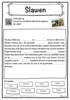 Vorschau - Unterrichtsreihen - Slawen Lückentext mit Wortspeicher Hörverstehen und Suchsel - Seite 1