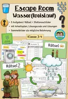 Vorschau - Arbeitsblätter - Escape Room - das Wasser/ der Wasserkreislauf (Klasse 3-4) - Deckblatt