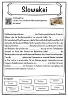 Vorschau - Unterrichtsreihen - Slowakei Lückentext mit Wortspeicher Hörverstehen und Suchsel - Seite 1
